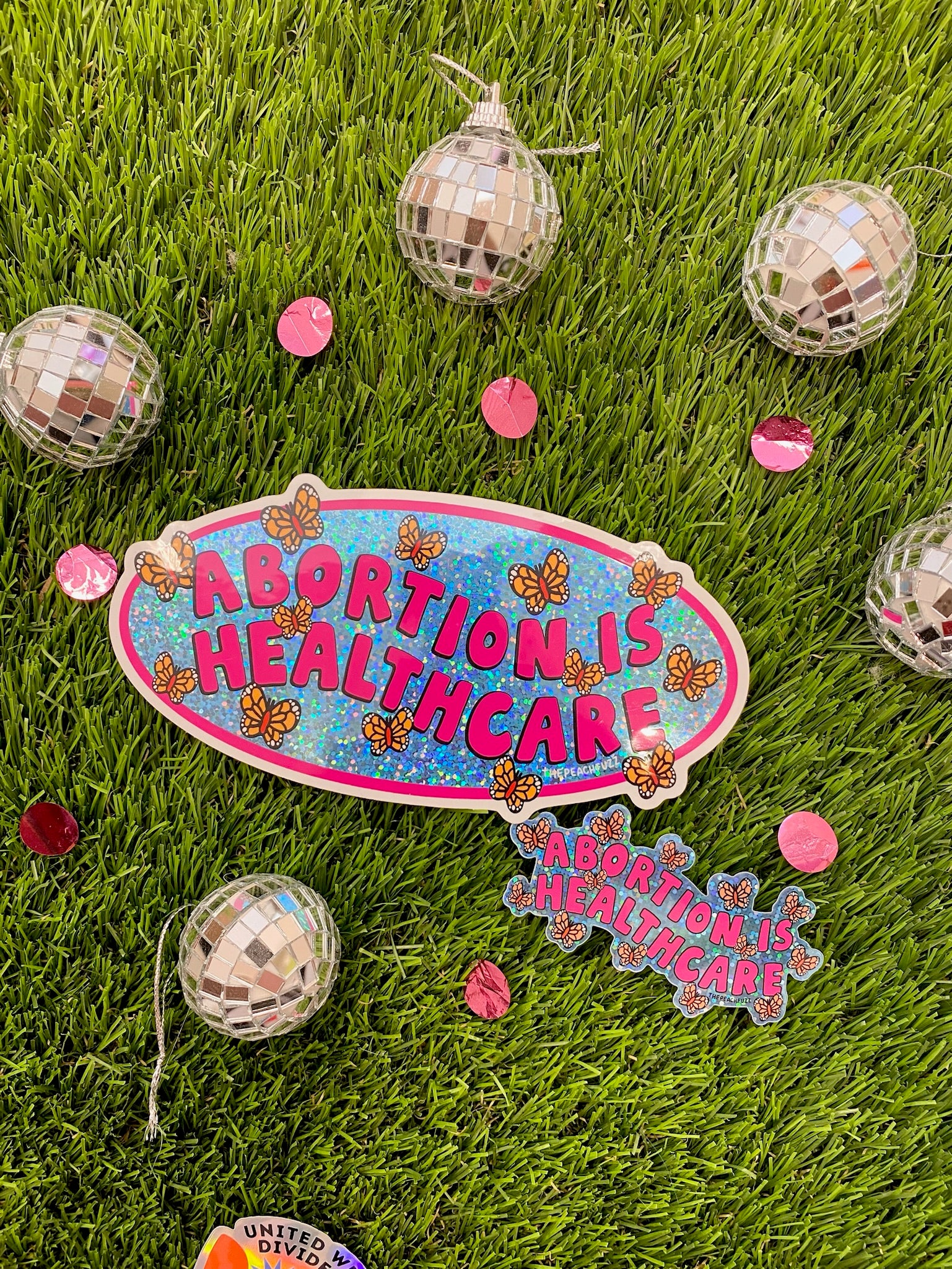 Abortion Is Healthcare Glitter Sticker - Image 7