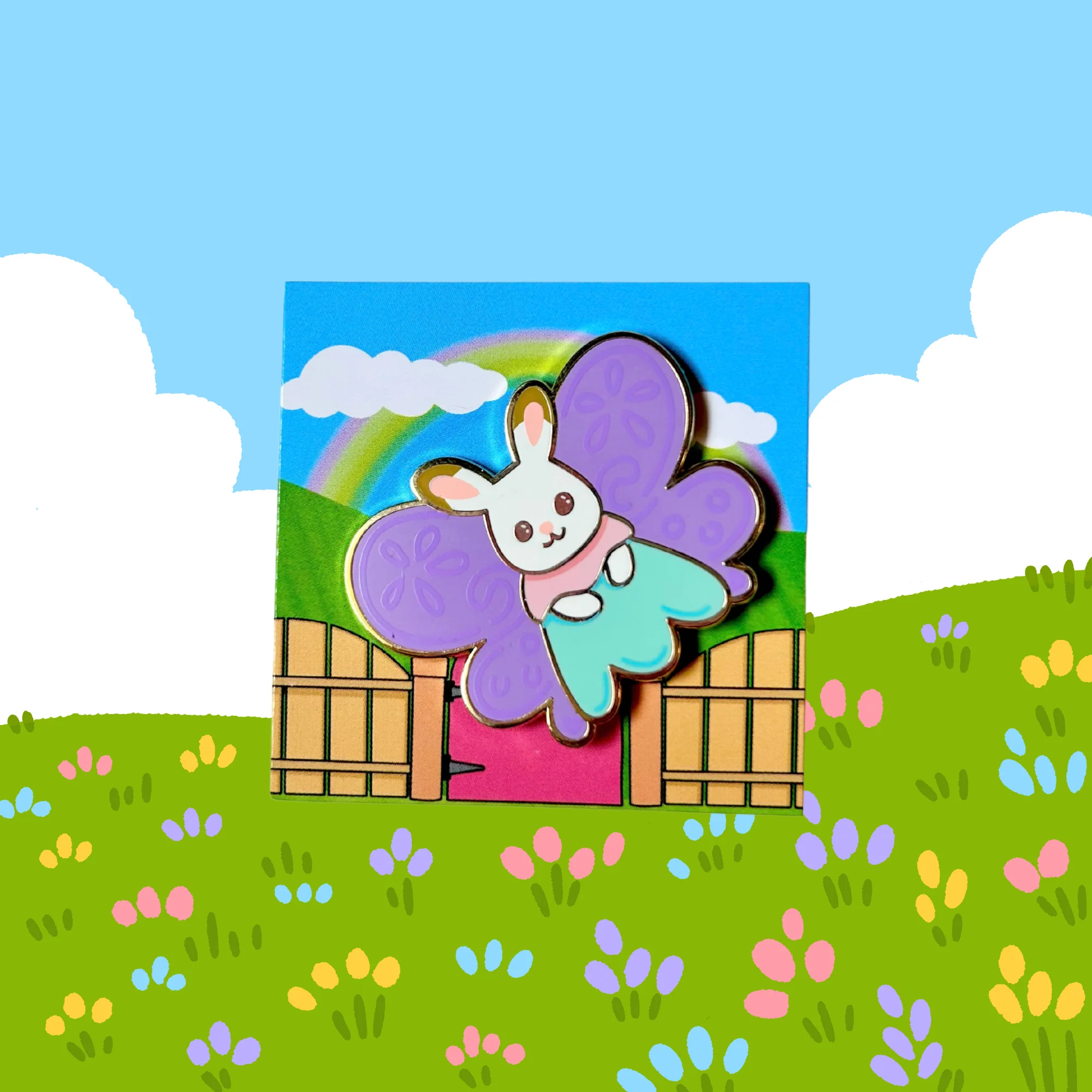 Butterfly Bunny Enamel Pin - Image 3