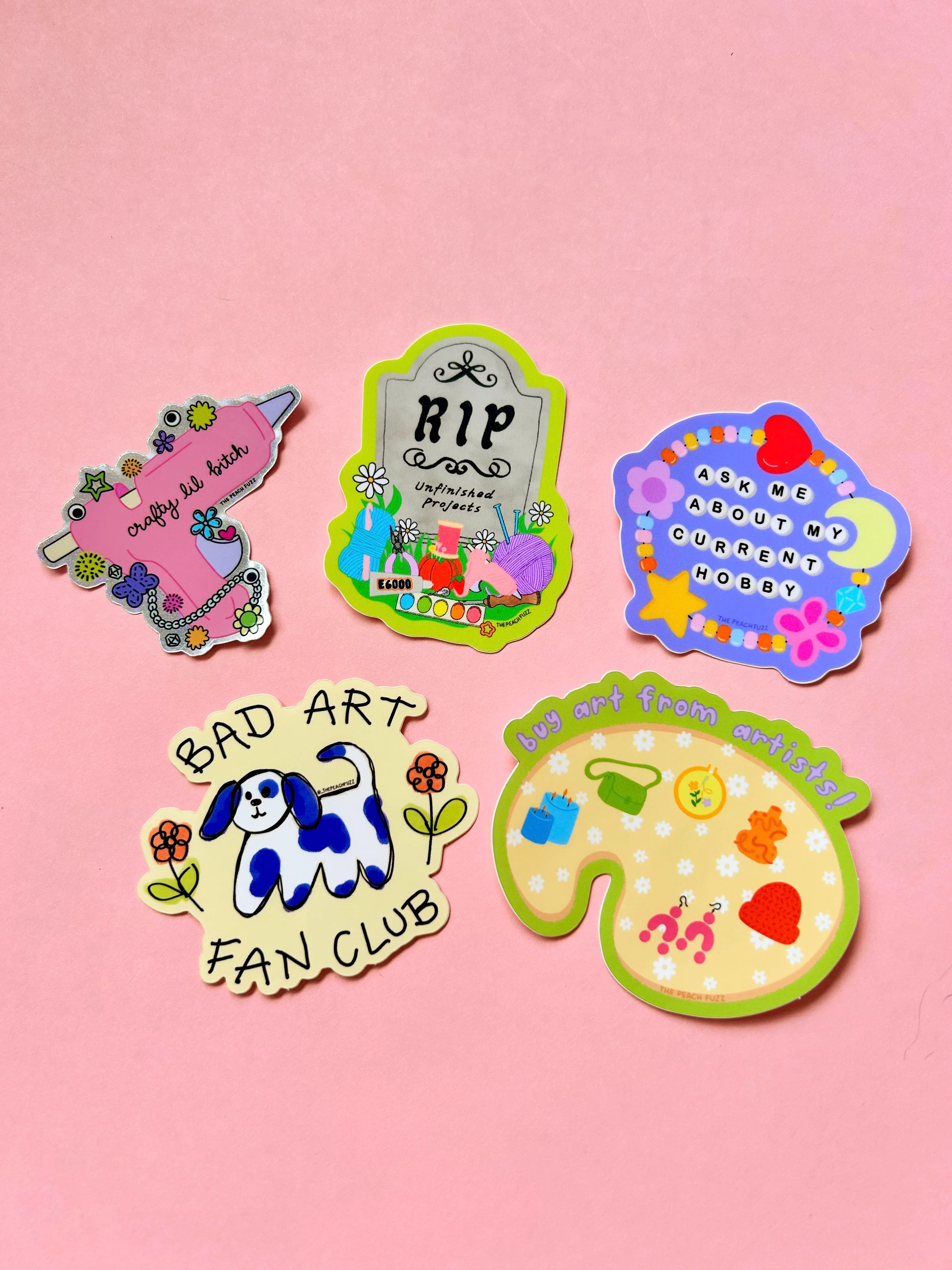 Crafty Lil Bitch Hot Glue Gun Glitter Sticker - Image 3