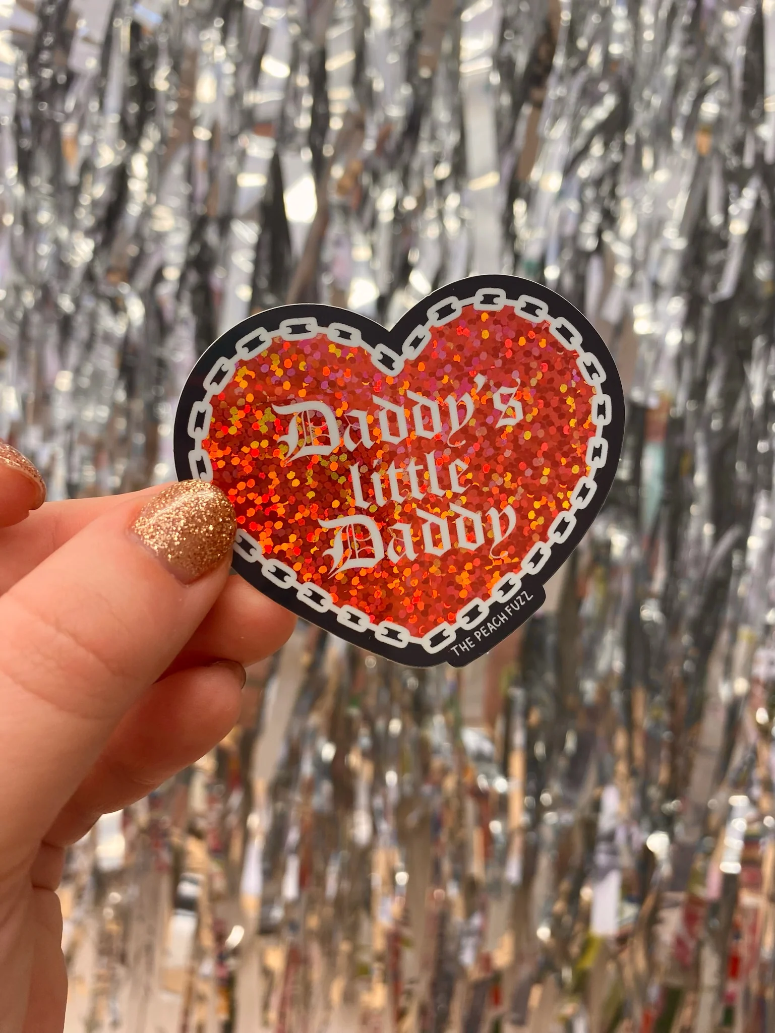 Daddy's Little Daddy Glitter Sticker - Image 2