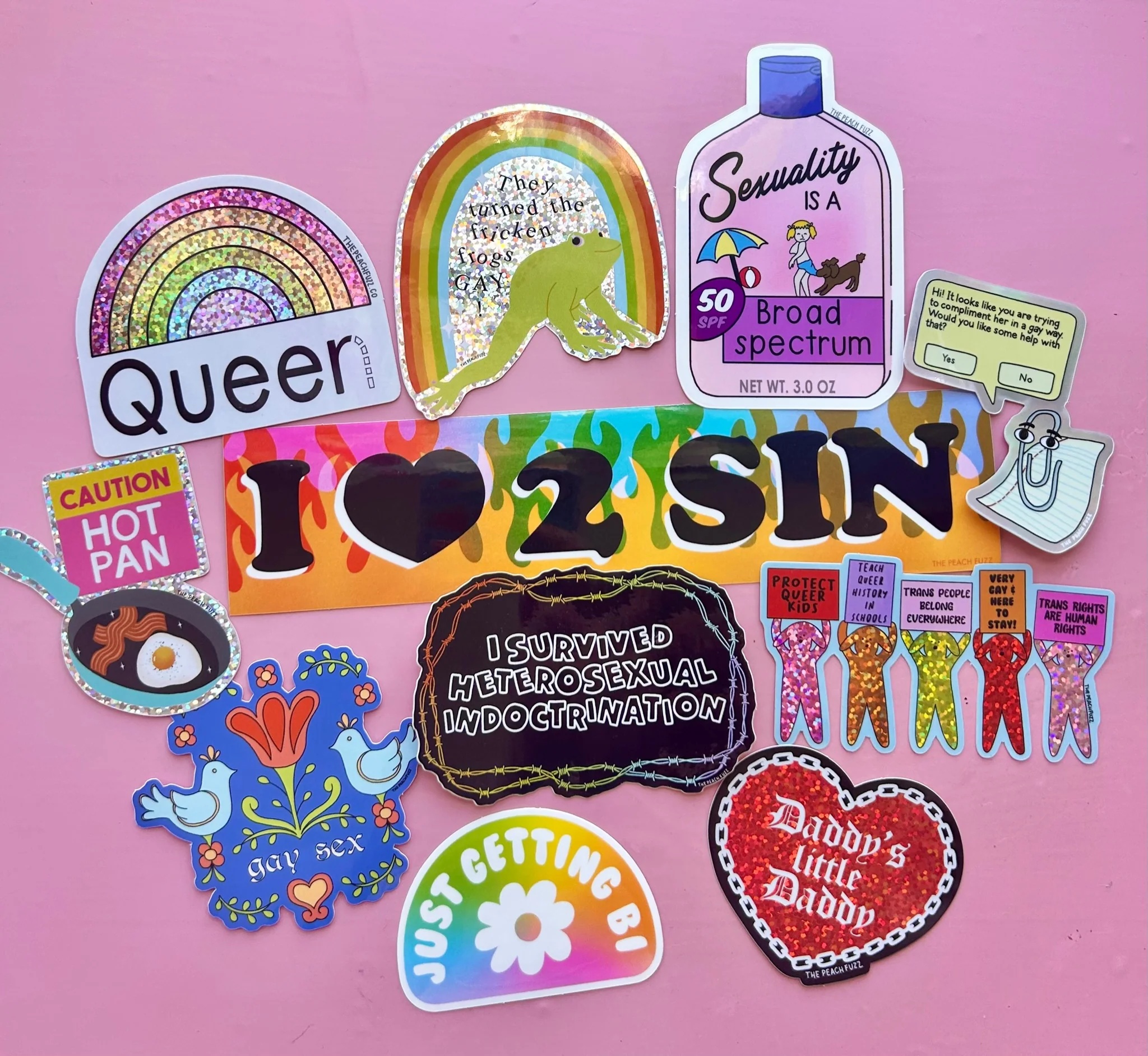 Daddy's Little Daddy Glitter Sticker - Image 3