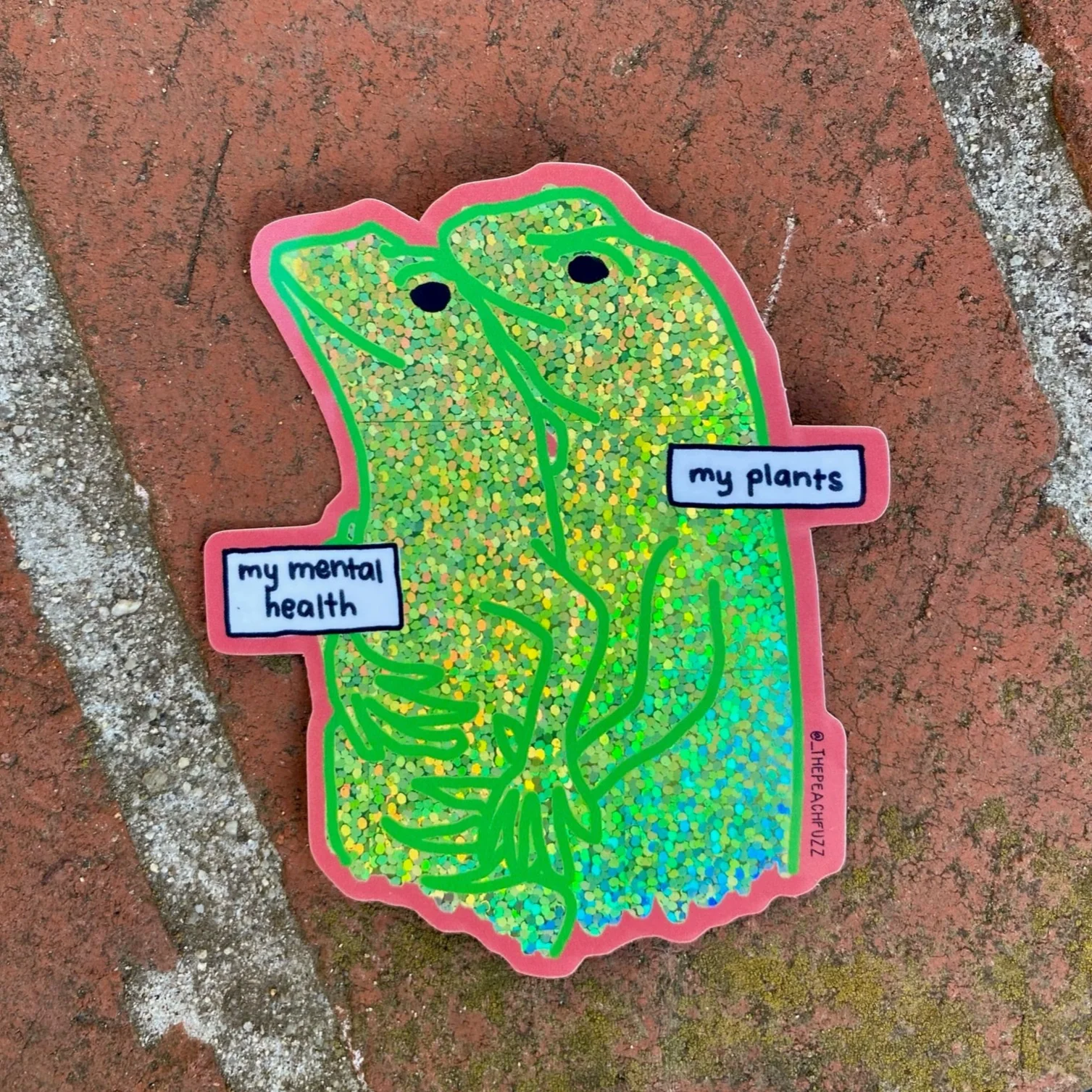 Emotional Support Lizards Glitter Sticker - Image 3