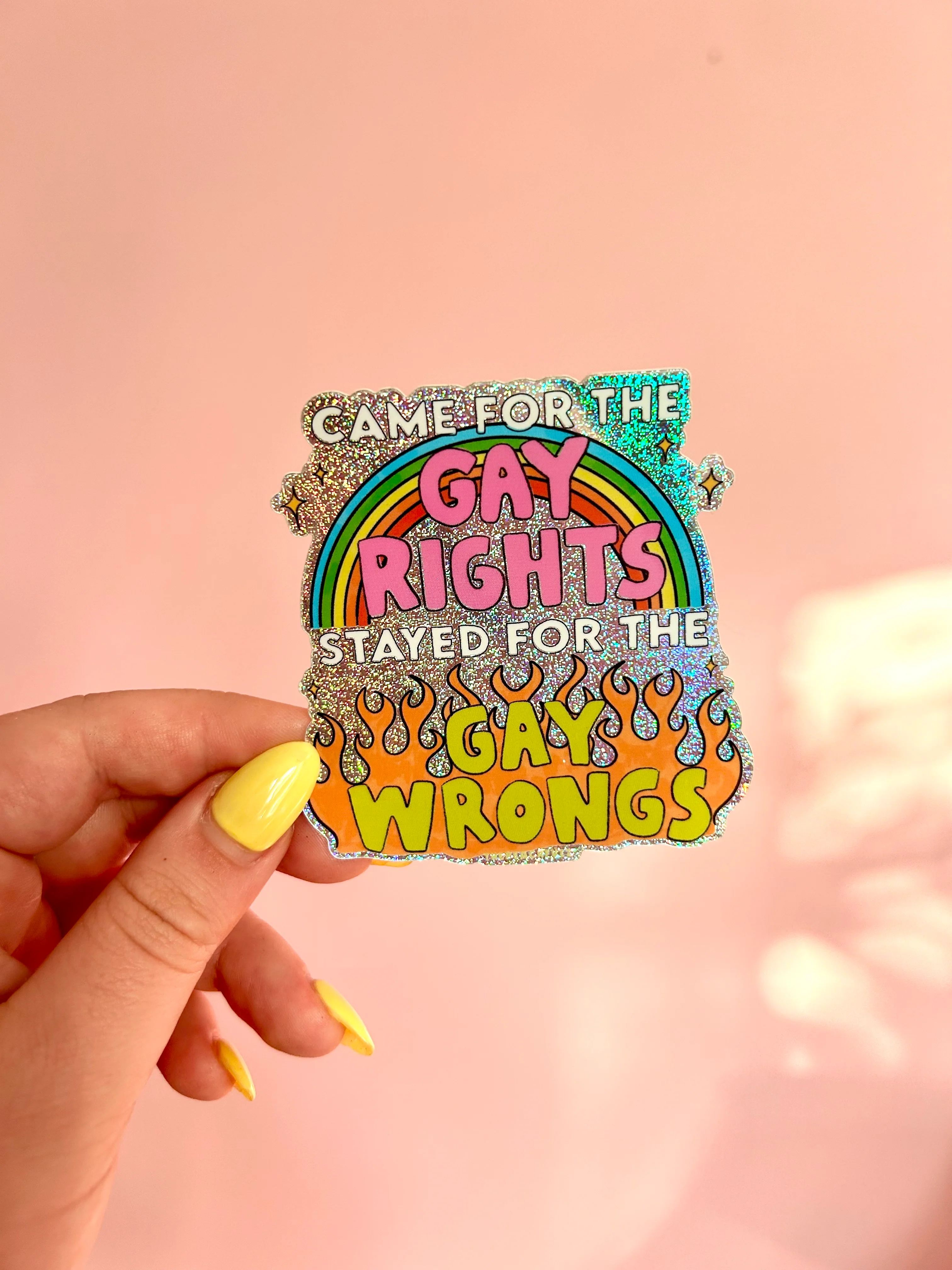 Gay Wrongs Glitter Sticker - Image 5