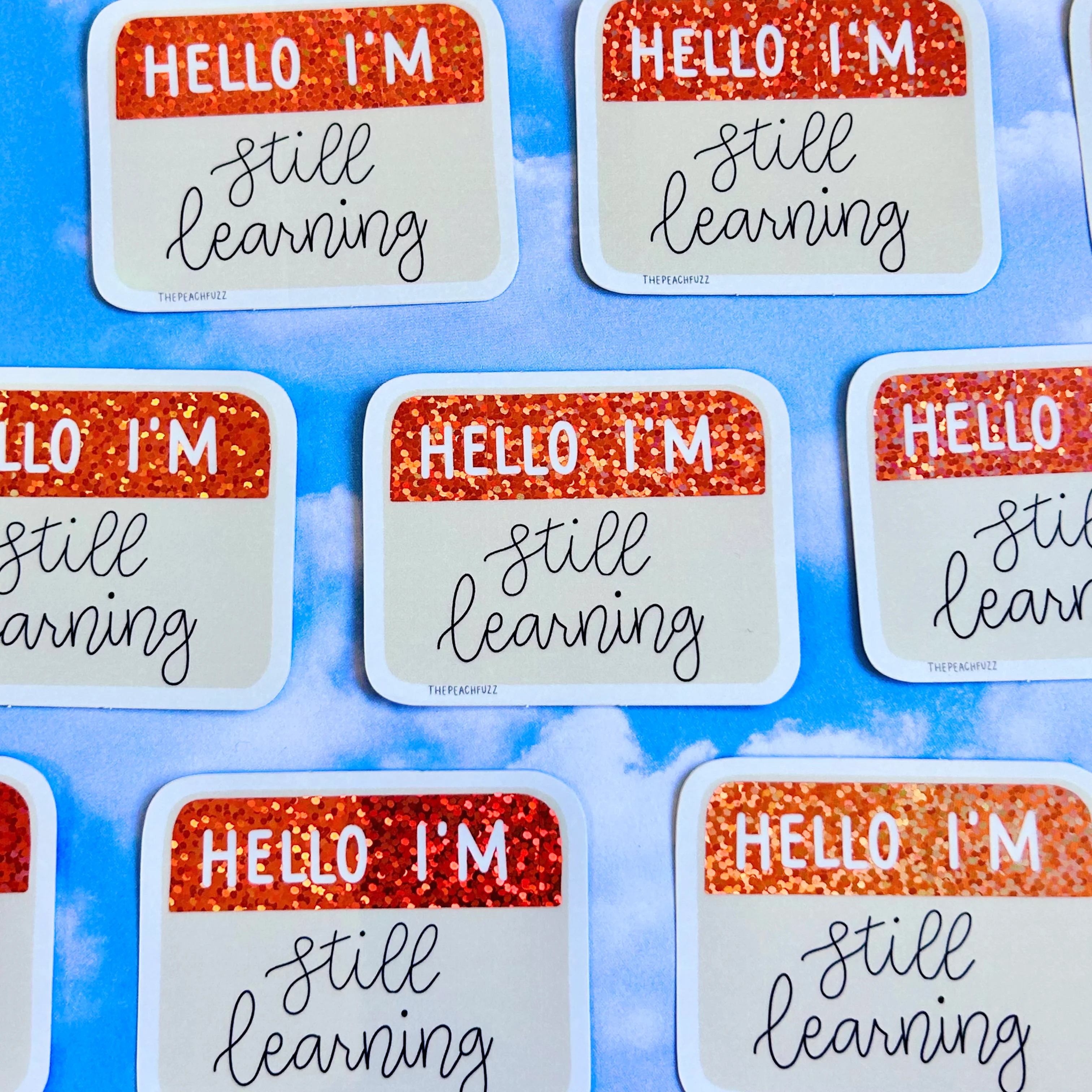 Hello I'm Still Learning Glitter Sticker - Image 4