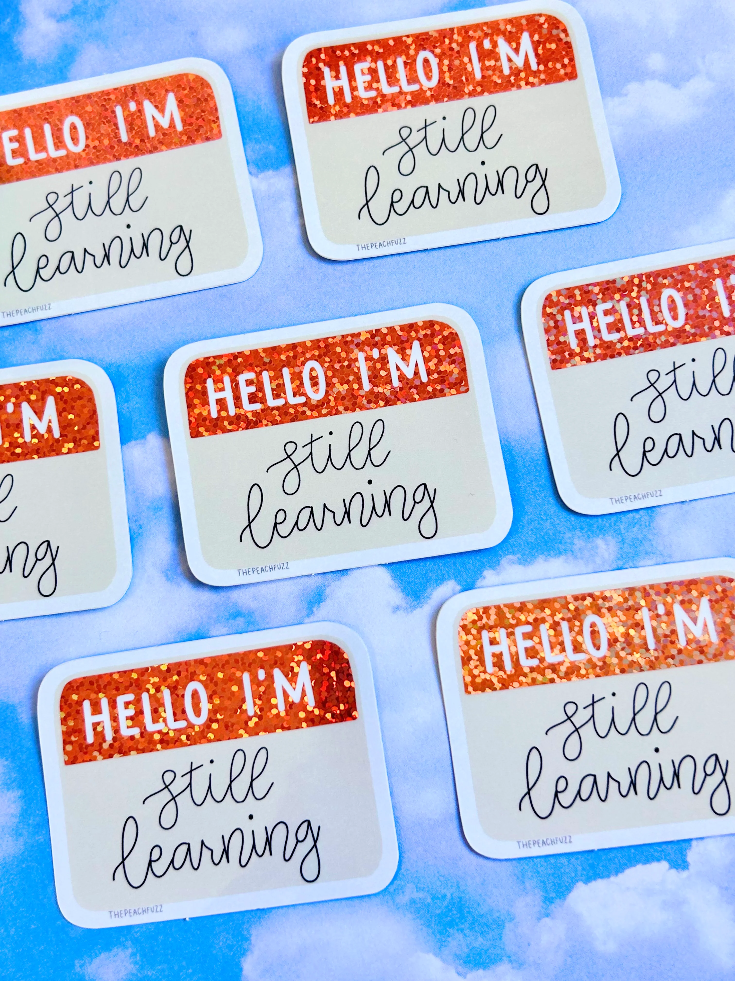 Hello I'm Still Learning Glitter Sticker - Image 6