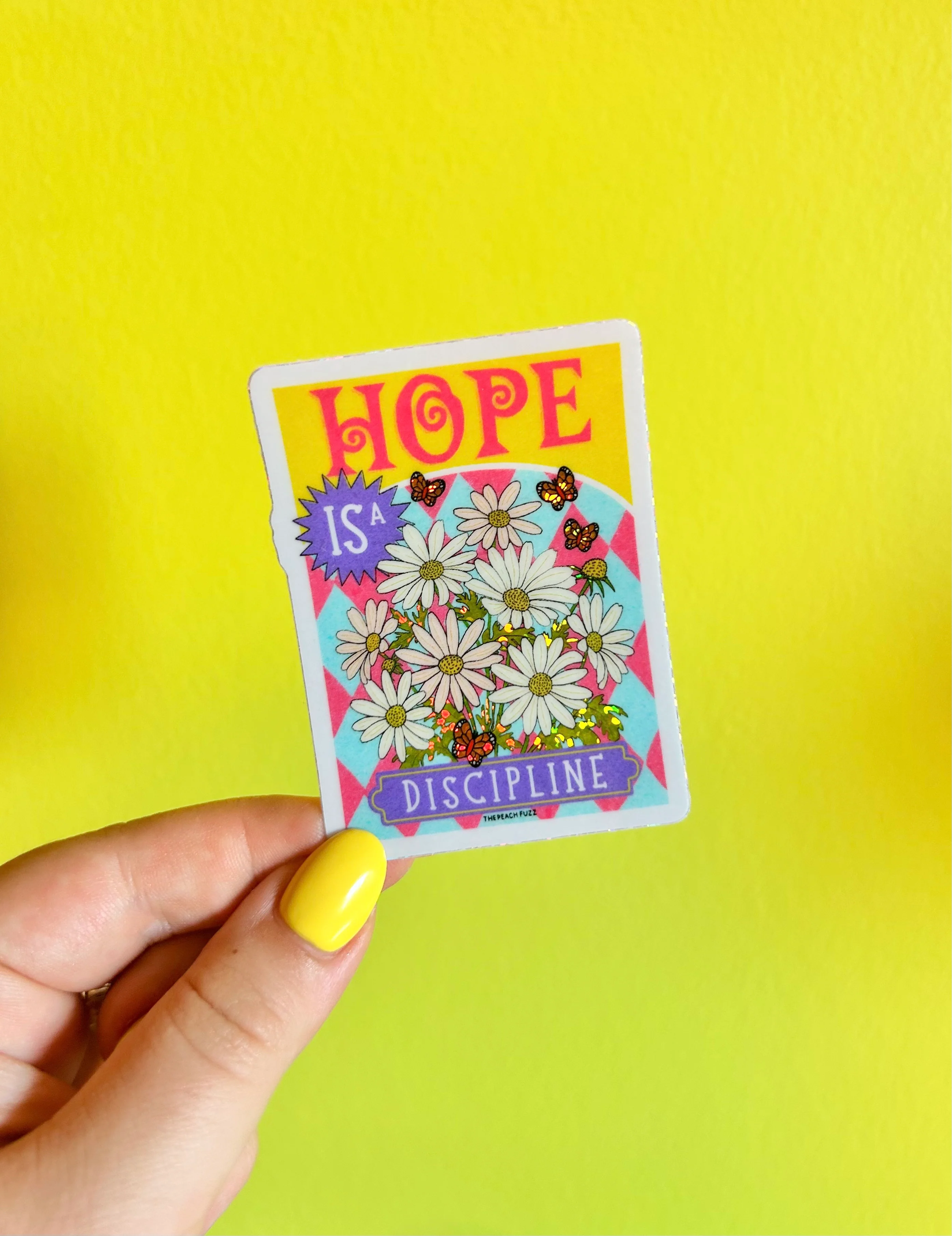 Hope Is A Discipline Glitter Sticker - Image 2
