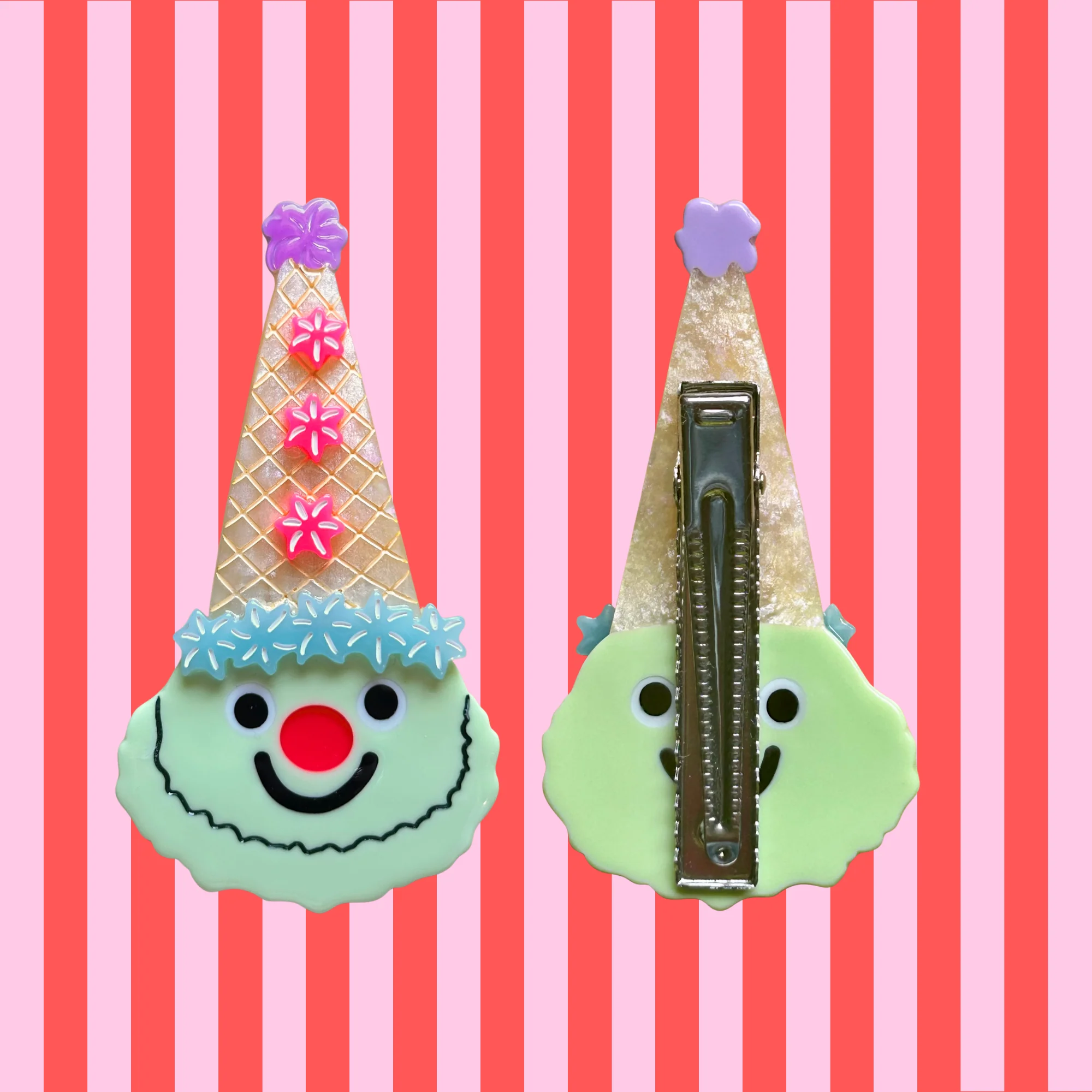 Ice Cream Clown Hair Clip - Image 2
