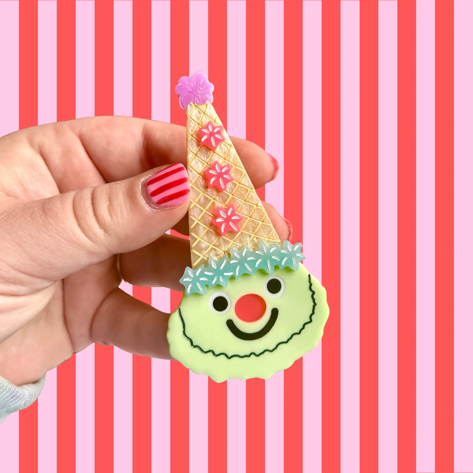 Ice Cream Clown Hair Clip - Image 3