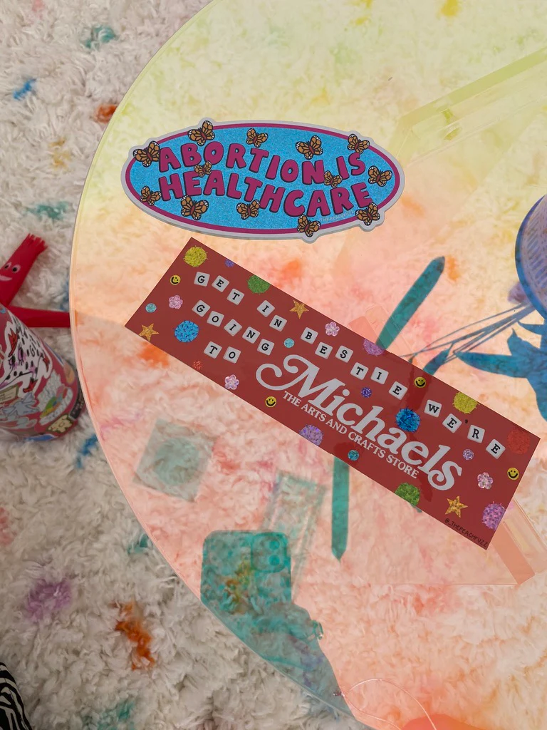 Michaels Run Bestie Glitter Bumper Sticker - Image 6