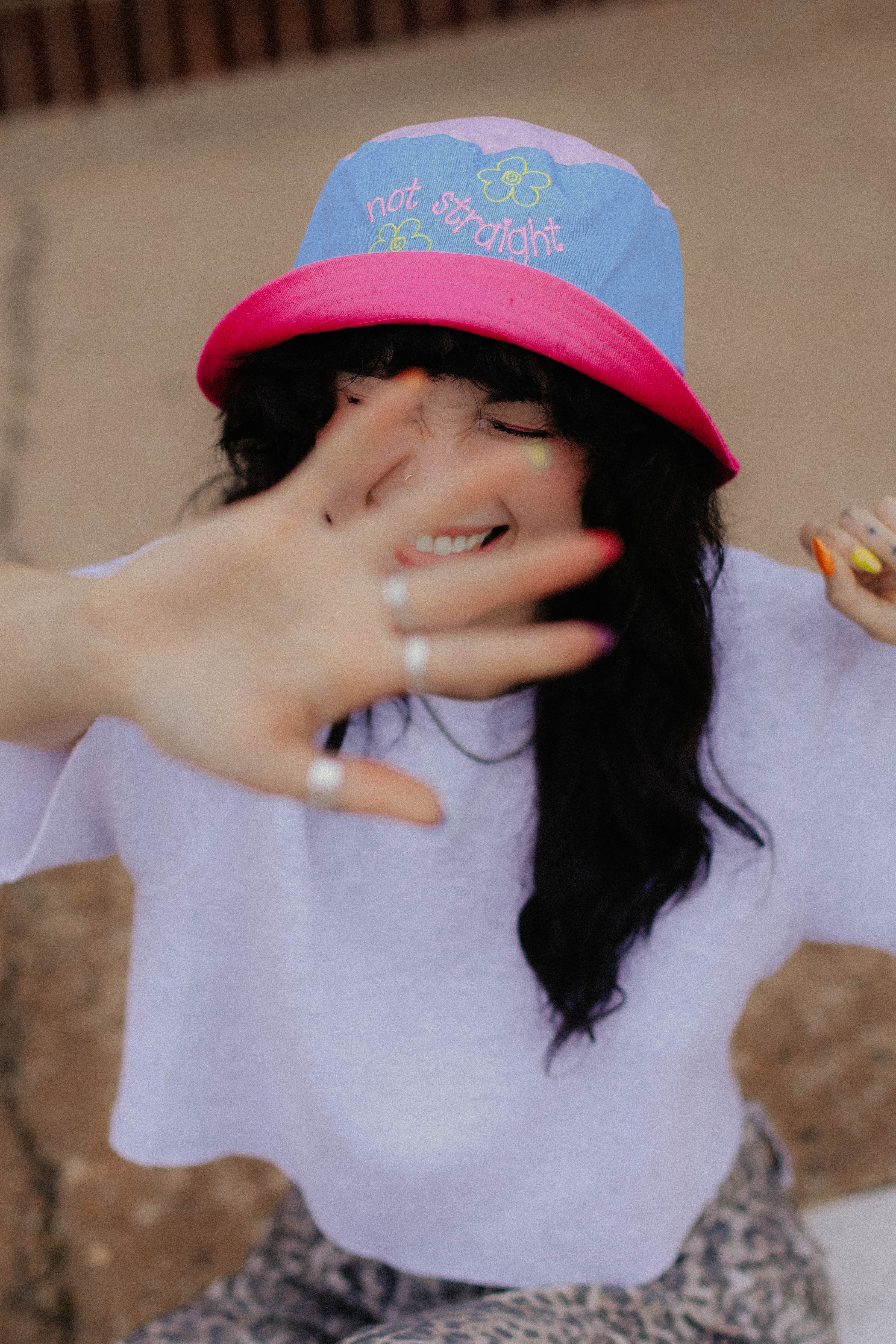 Not Straight Color Block Bucket Hat - Image 8