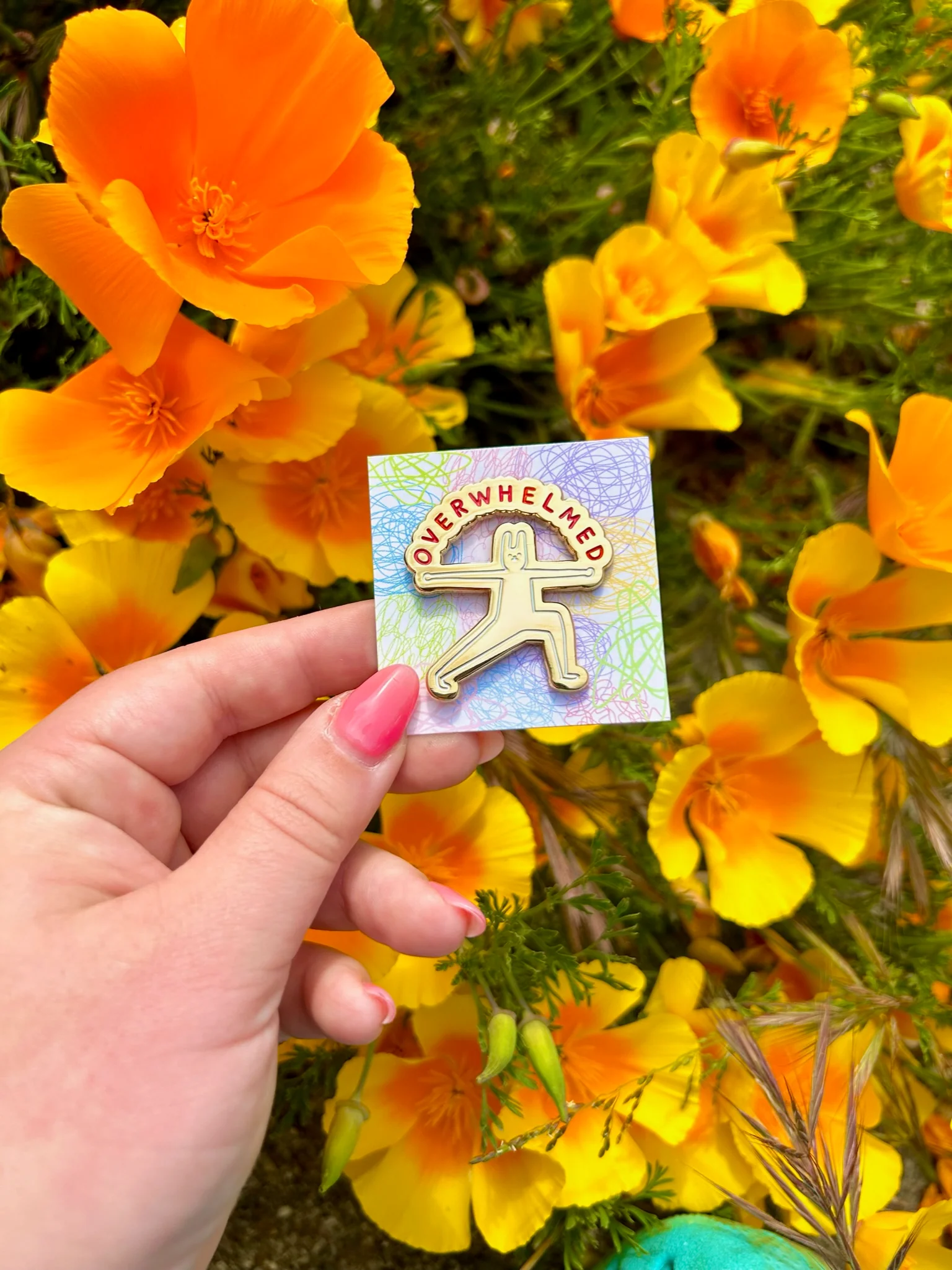 Overwhelmed Enamel Pin - Image 3