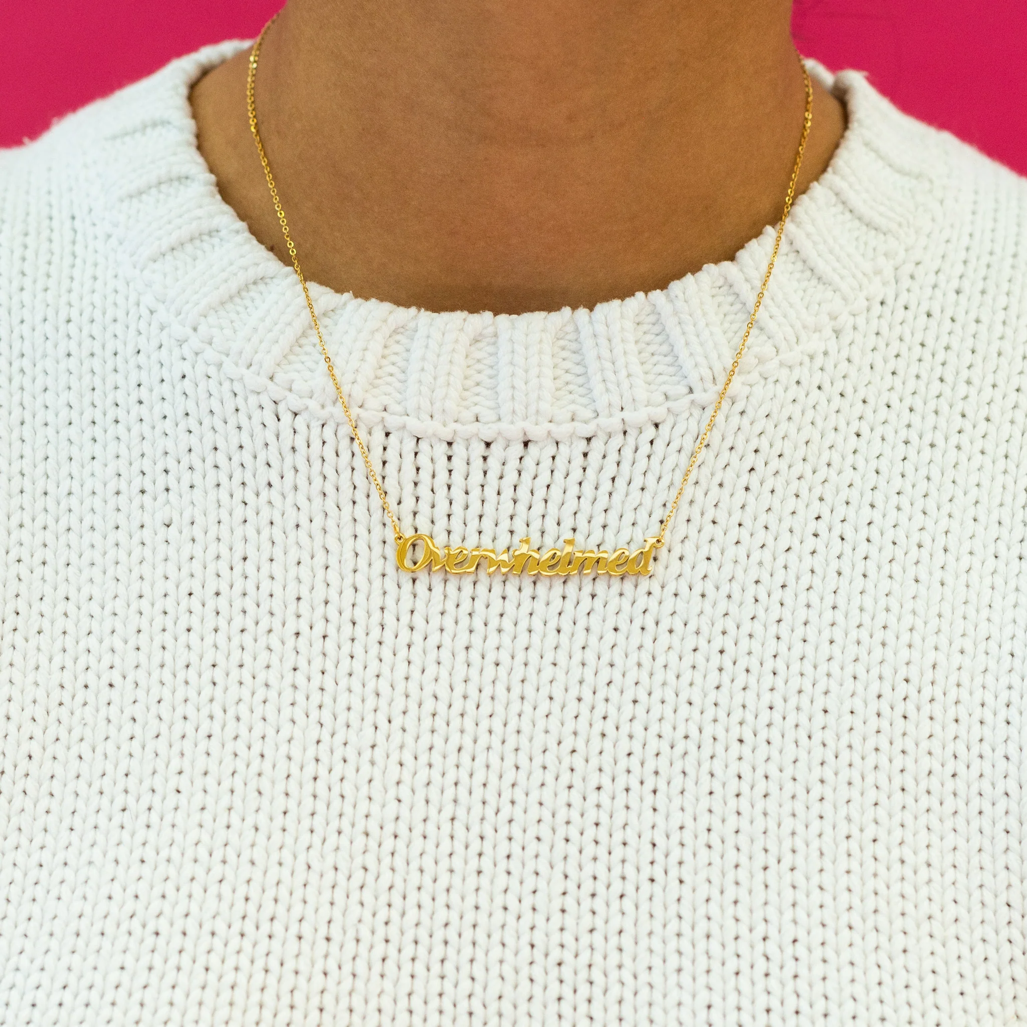 Overwhelmed Nameplate Necklace - Image 6