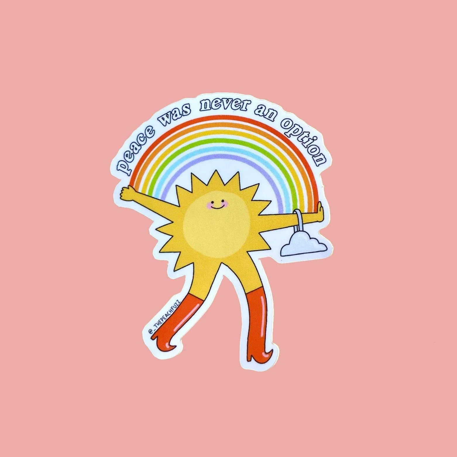 Peace Was Never An Option Sticker - Image 3