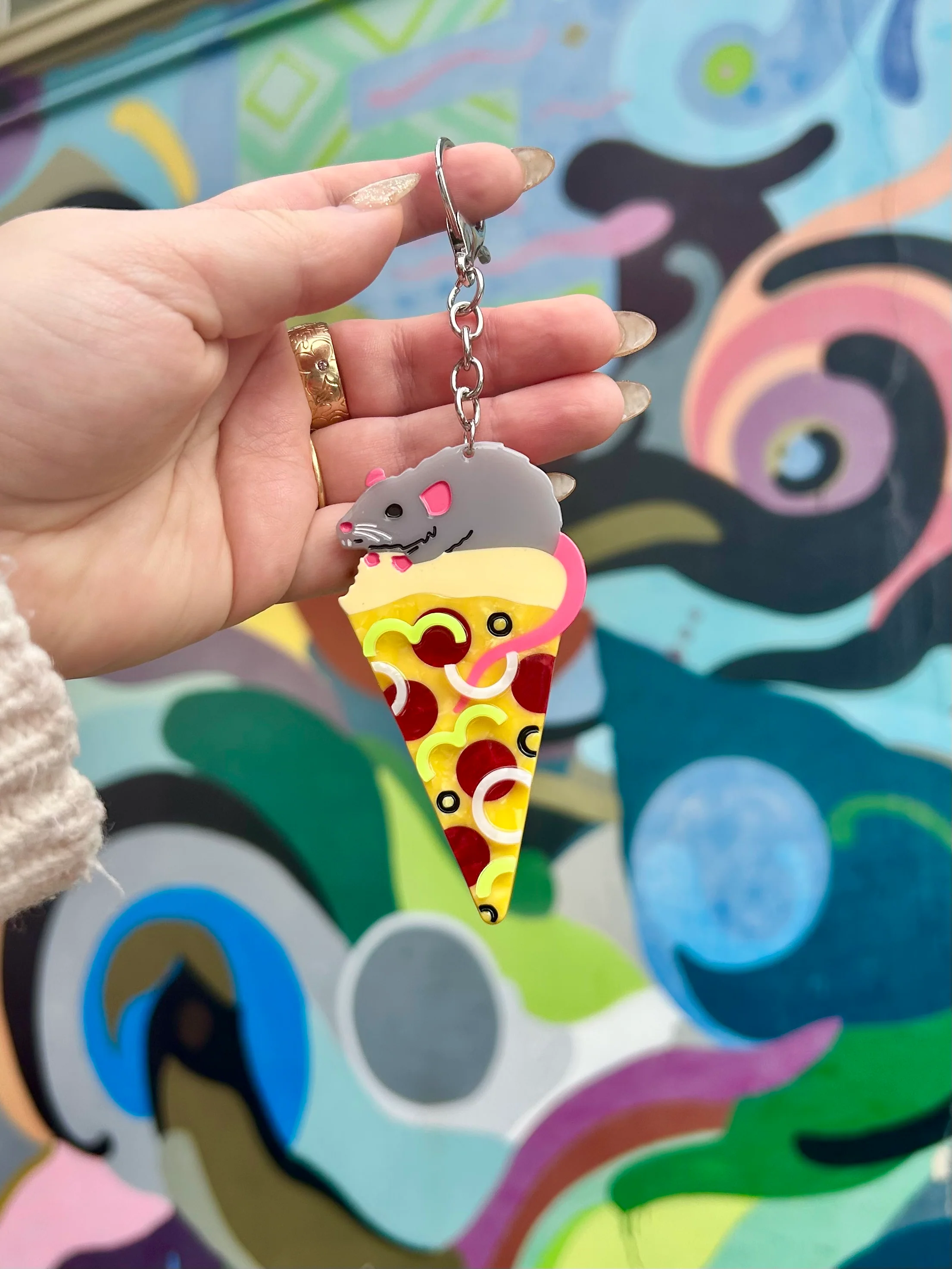 Pizza Rat Keychain - Image 4