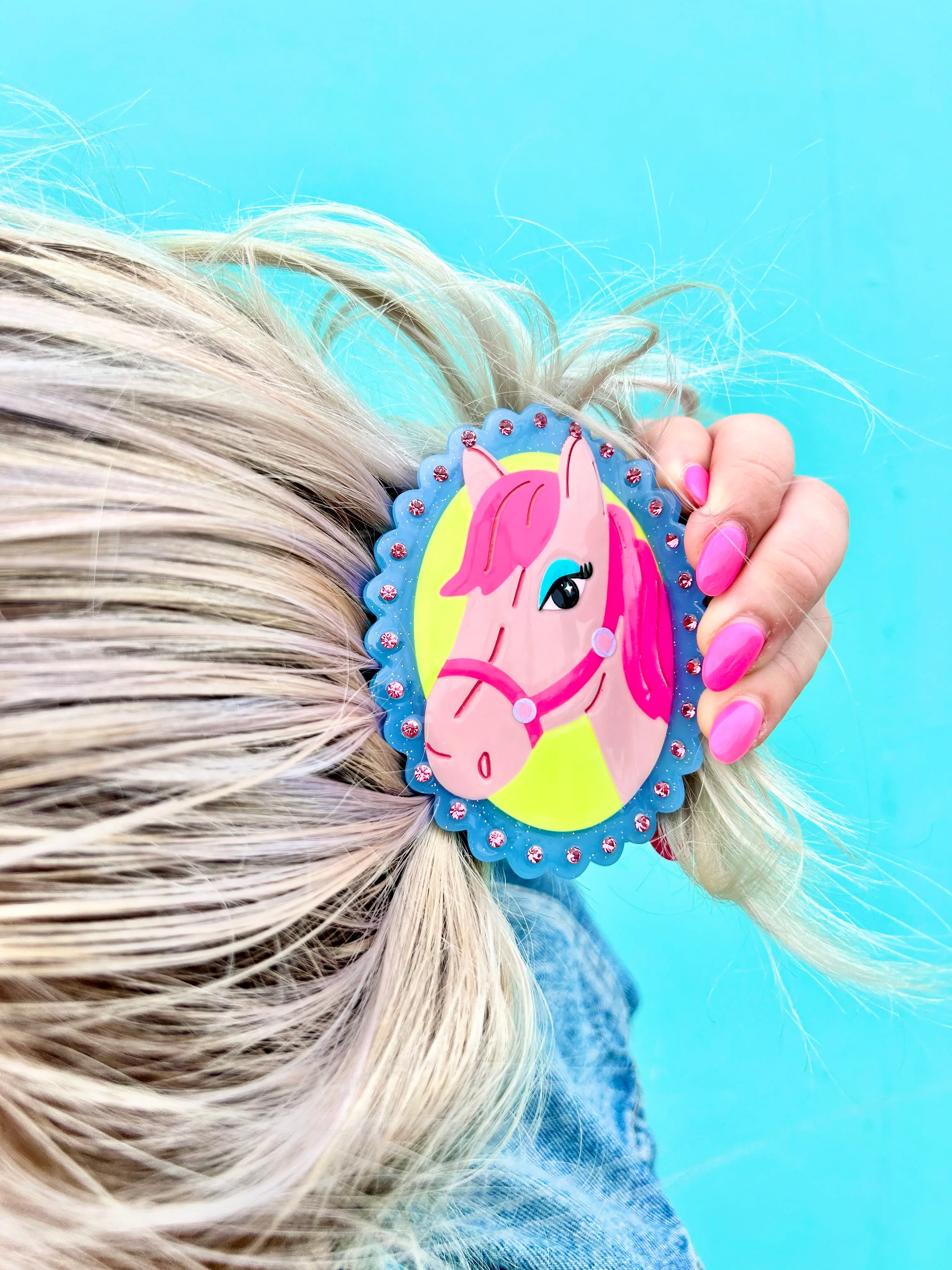 Pink Pony Hair Claw - Image 6