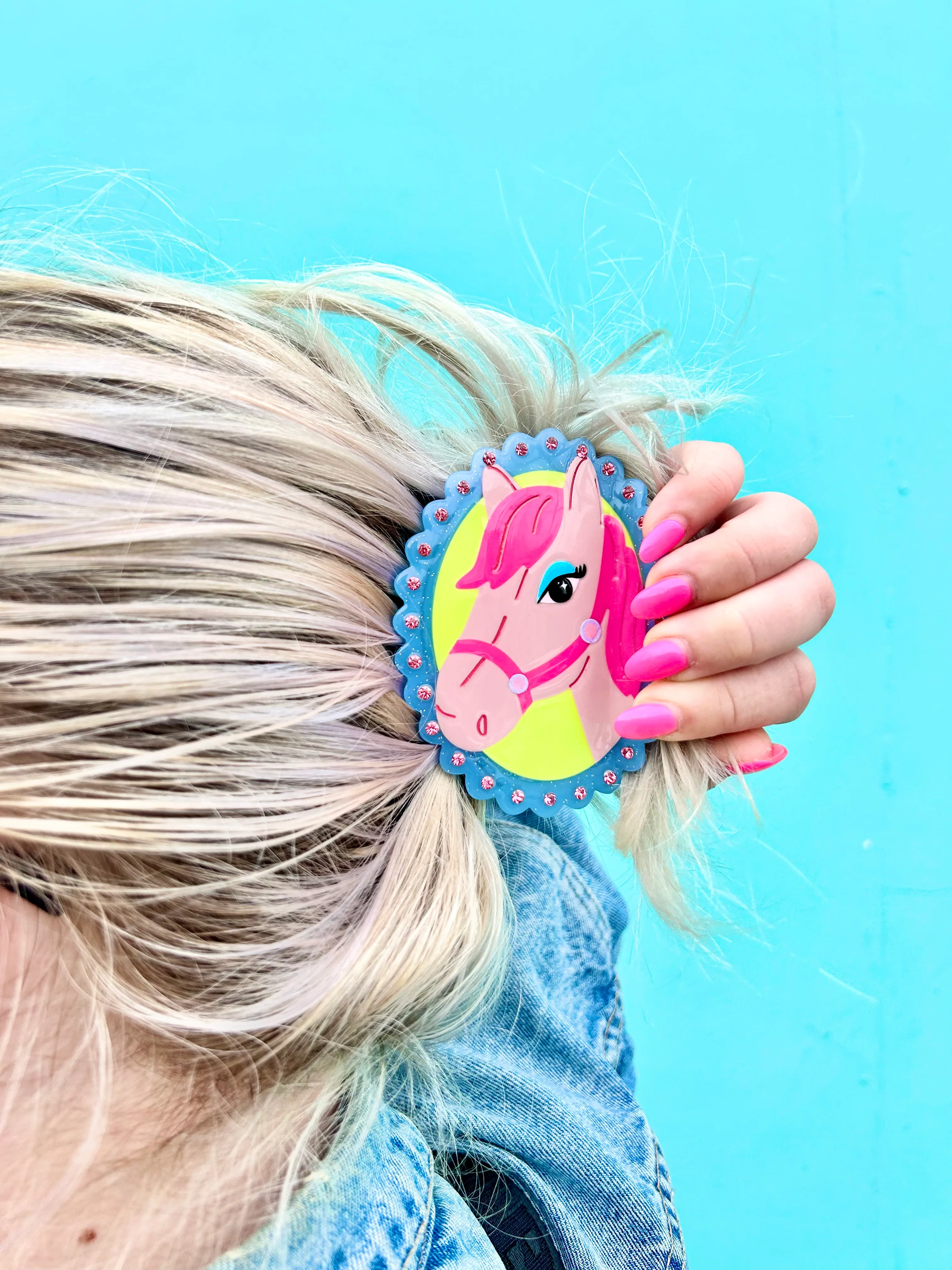 Pink Pony Hair Claw - Image 8