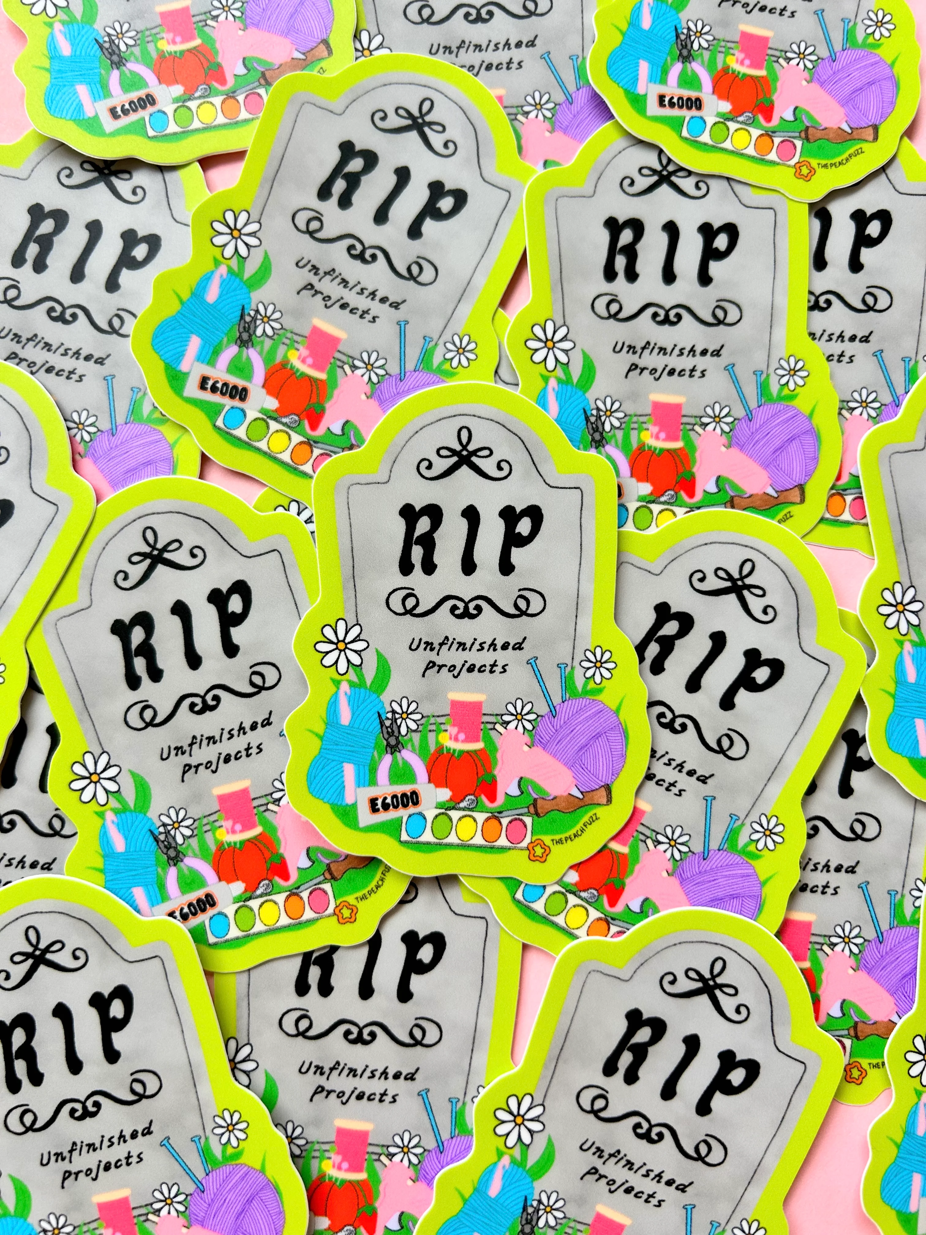 R.I.P. Unfinished Projects Sticker - Image 2