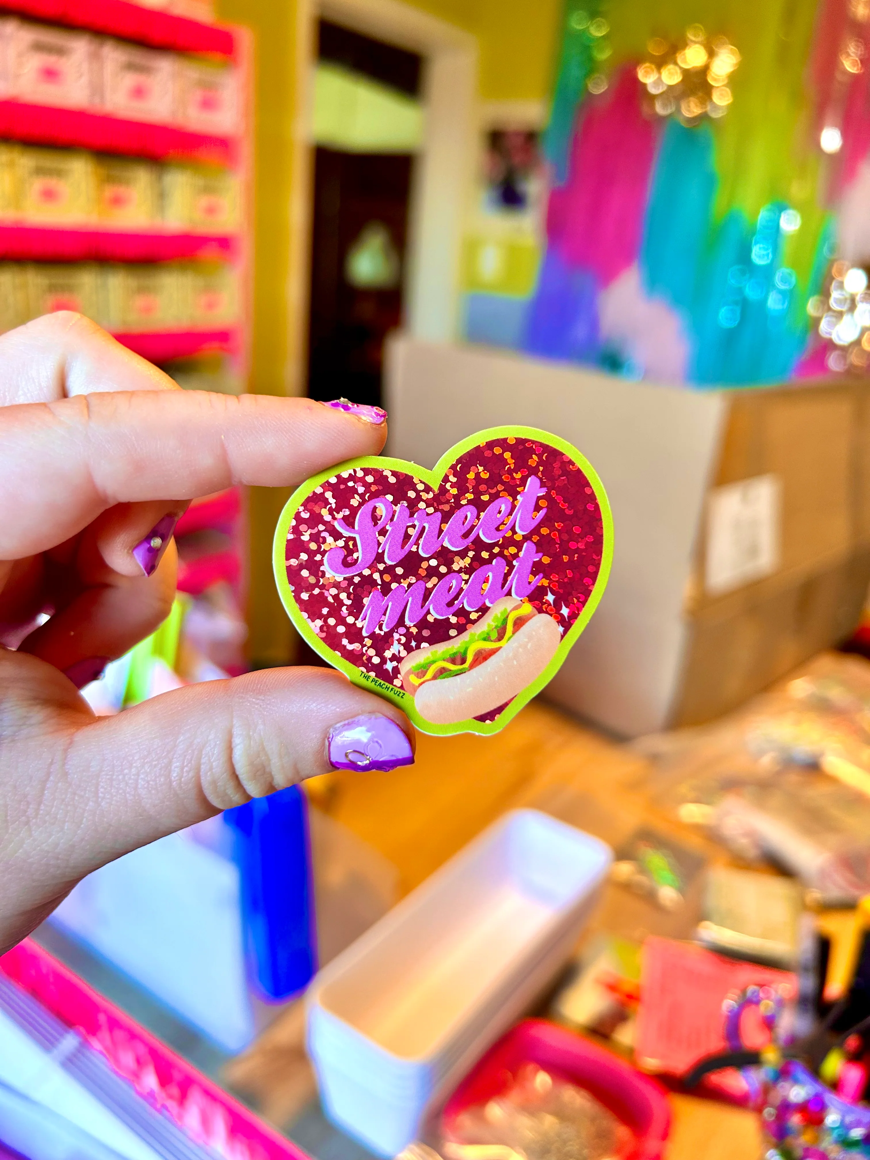 Street Meat Glitter Sticker - Image 6