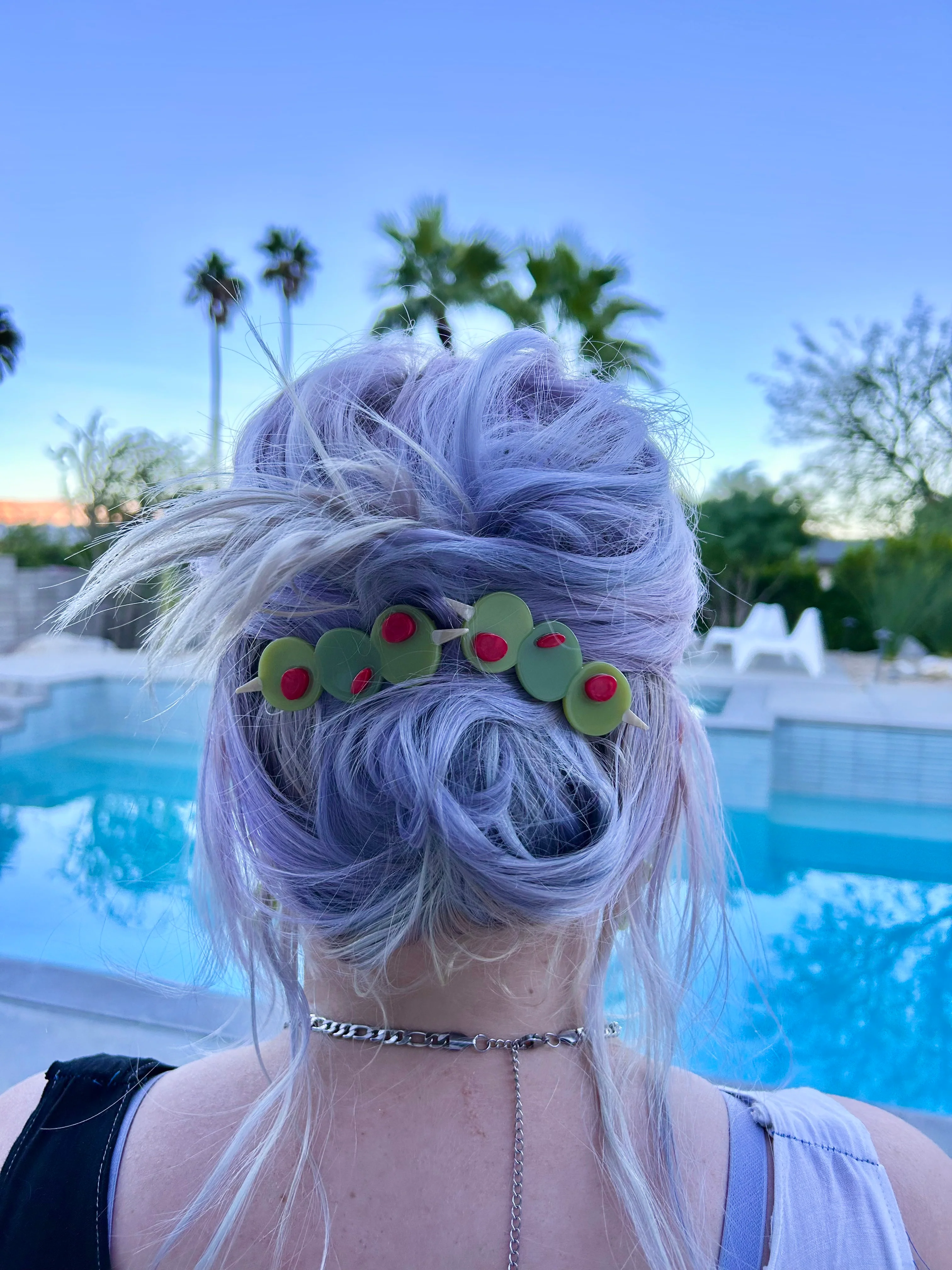 Stuffed Olive Hair Clip Set - Image 2