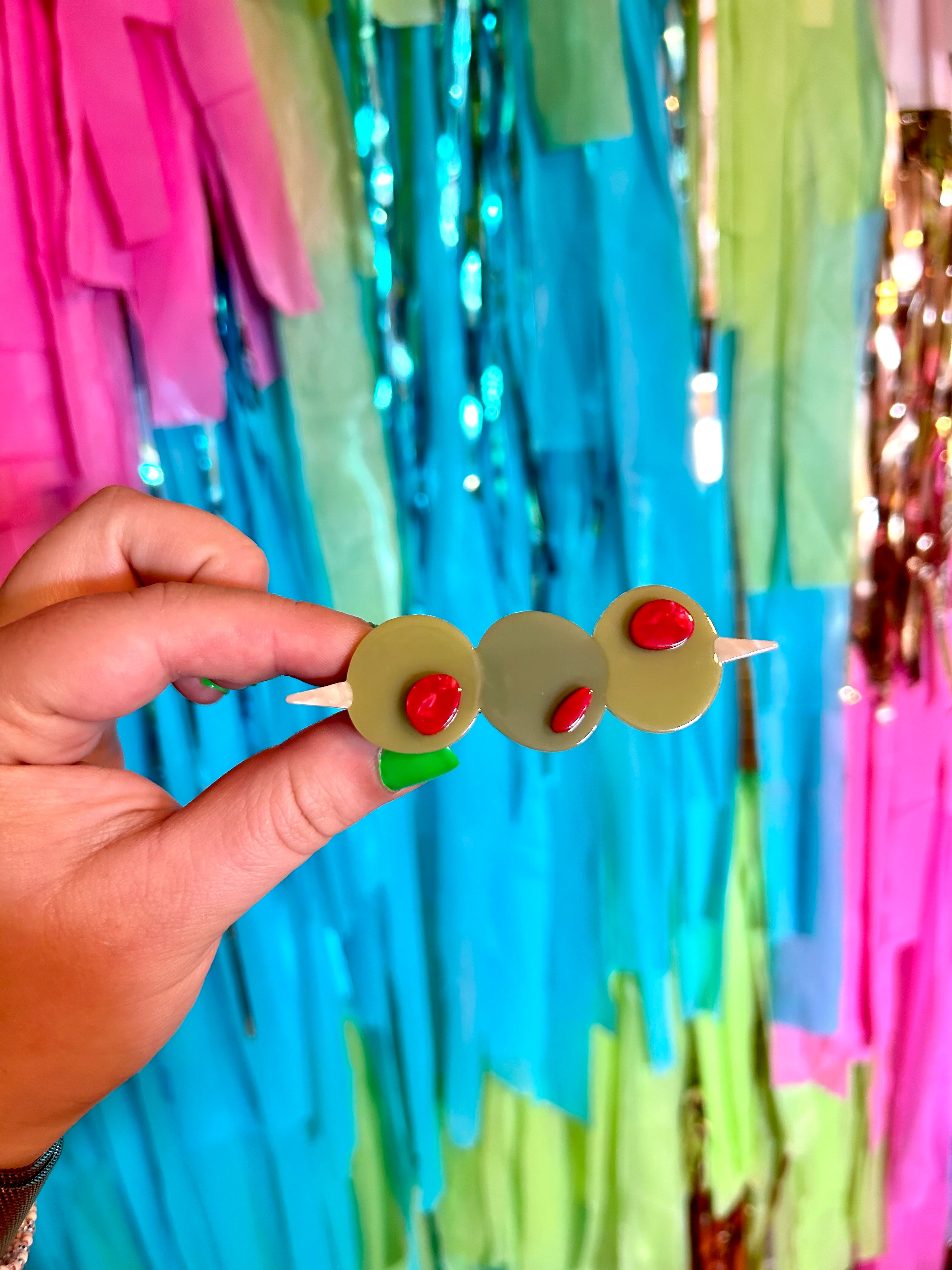 Stuffed Olive Hair Clip Set - Image 8
